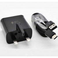 Wholesale 2in1 Fast Charging Adaptive with UK plug Charger+1.3M Micro USB Cable For Samsung Galaxy S8 S9 S10